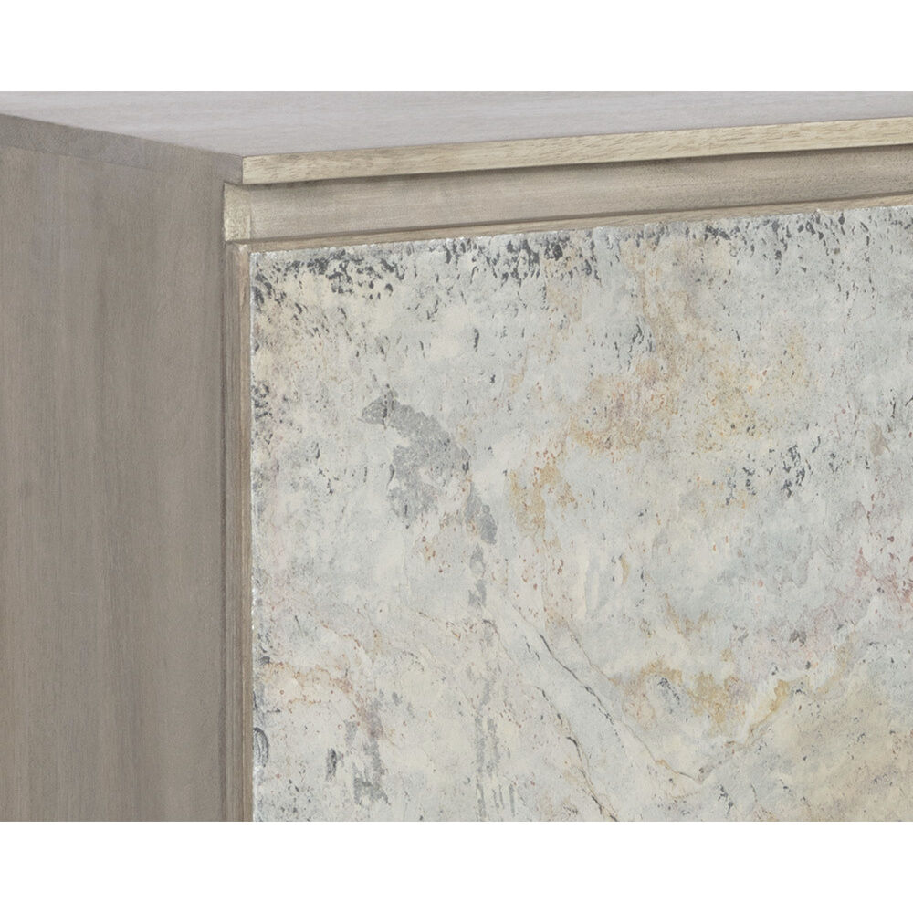 Mirabelli 67.5 X 19 inch Light Grey / Brass Sideboard